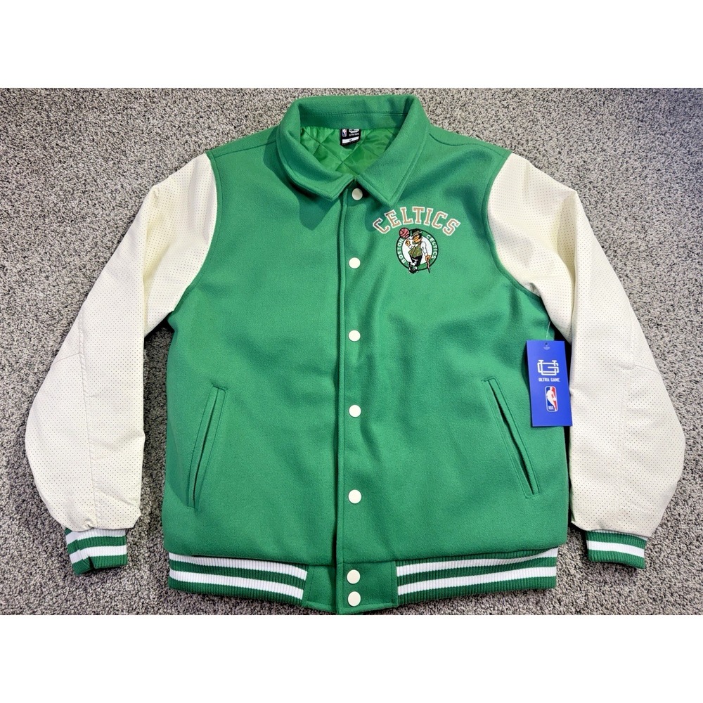 Boston Celtics Top Dawg Snap Up Basketball Varsity Jacket Ultra Game Size MEDIUM